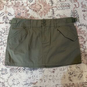 H&M Khaki Mini Skirt with Adjustable Side Straps